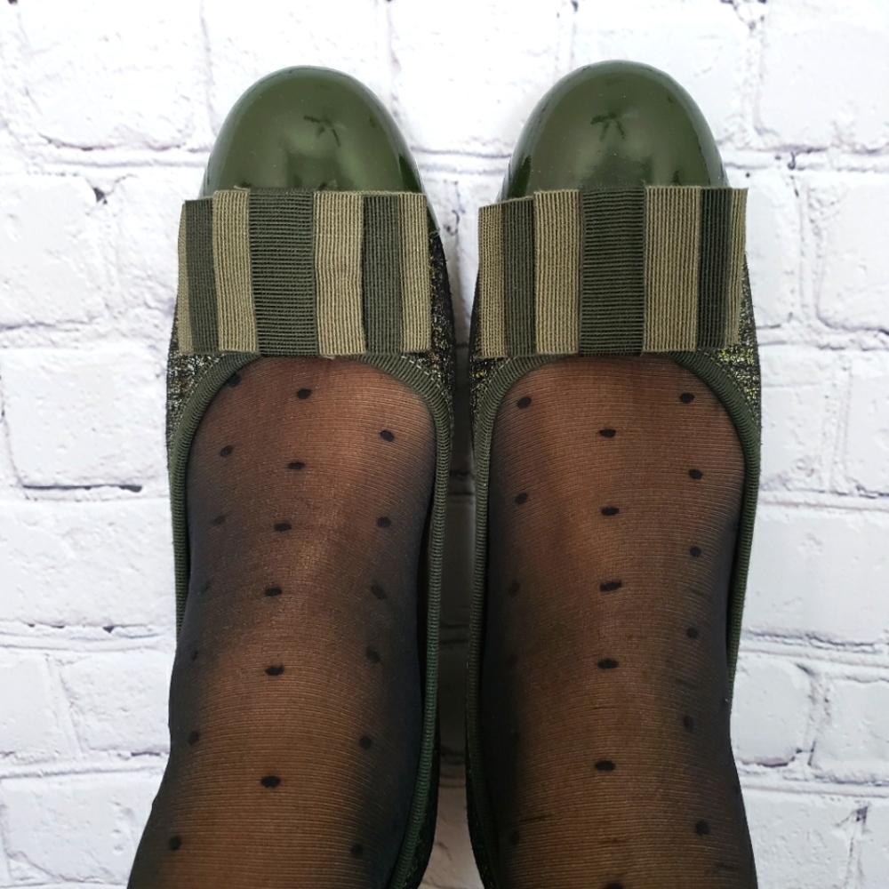 FERCA 81 Italian Genuine Leather Cap Toe Low Heel Green Tweed Pump--NEW--7.5 - Picture 4 of 16